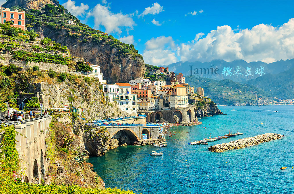 美麗著名的海灣 resort of Amalfi,Campania region,Italy,Europe