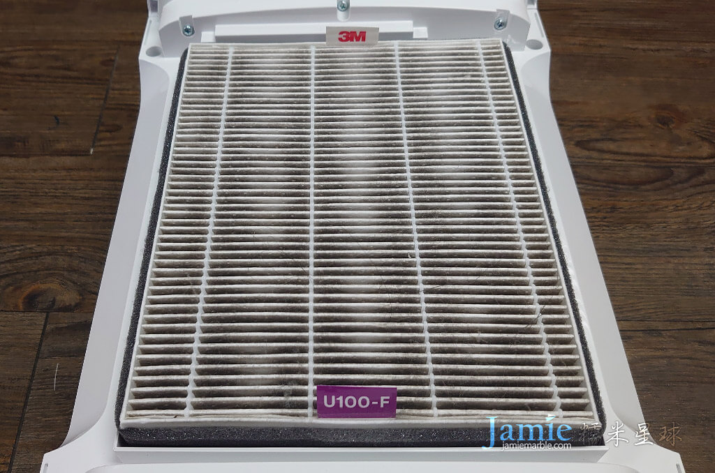 3M-FA-U90濾網,用了一個月後變髒的狀態