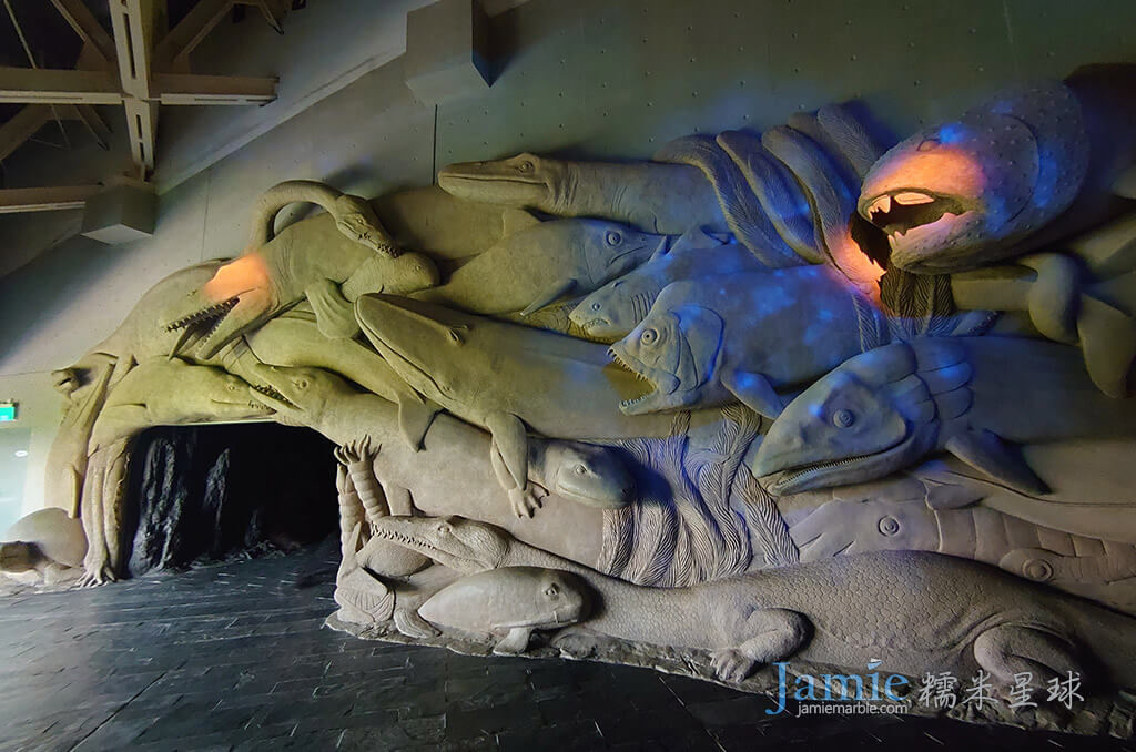 遠古海洋生物魚類擬真石牆